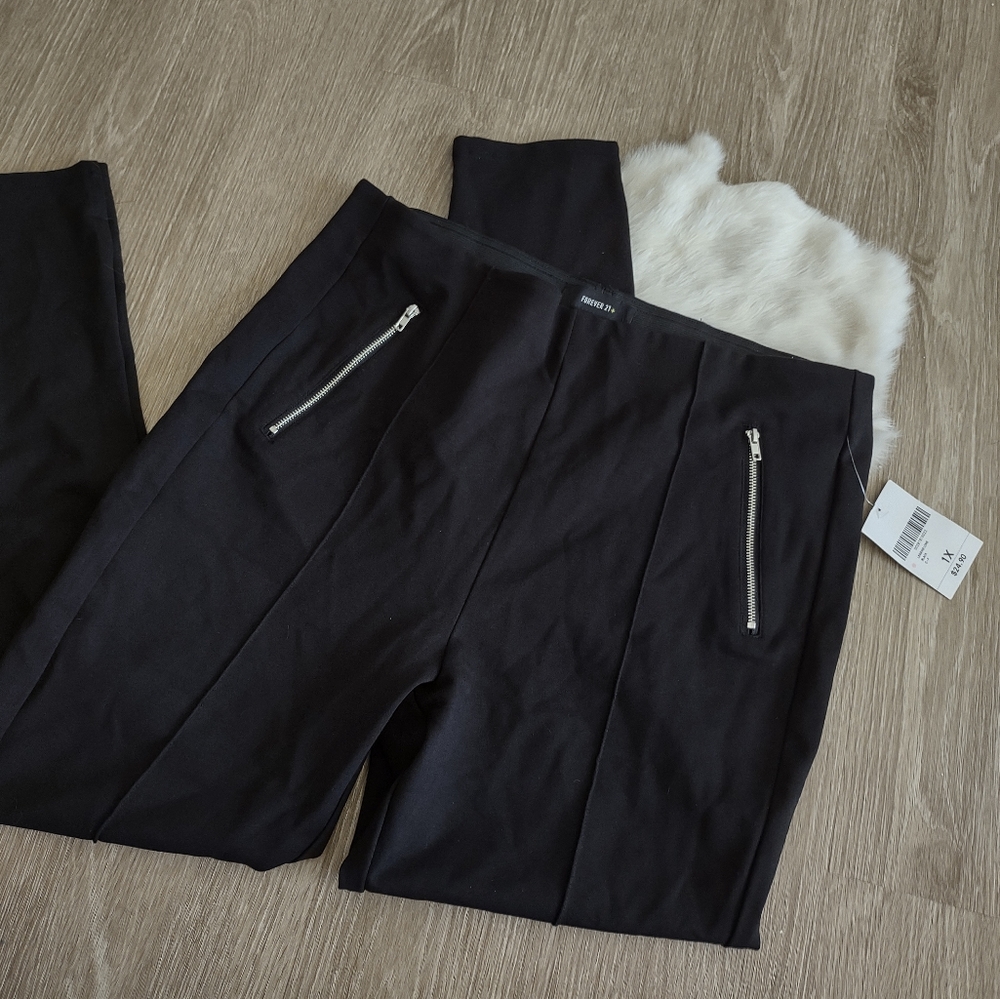 Forever 21 plus size black skinny pants 1X